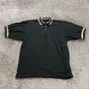 KC Sport Polo Shirt Mens Medium Black Combed Cotton Golf Rugby Adult Collared